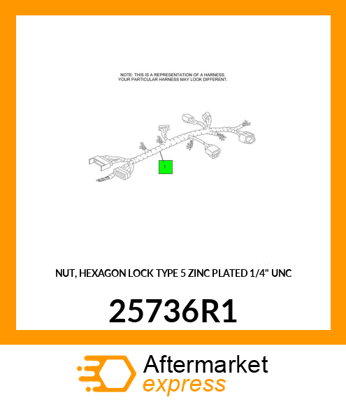 NUT, HEXAGON LOCK TYPE 5 ZINC PLATED 1/4" UNC 25736R1