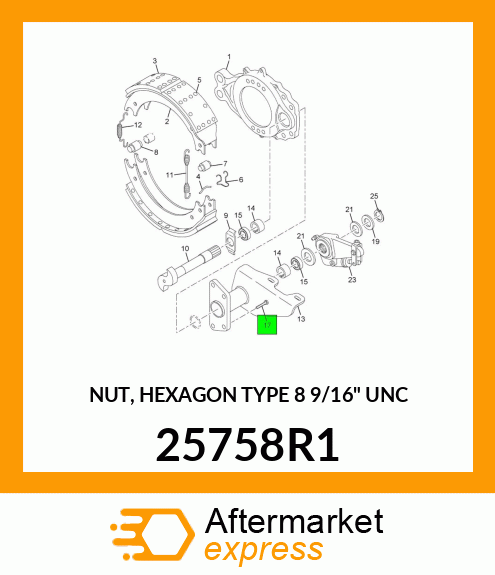 NUT, HEXAGON TYPE 8 9/16" UNC 25758R1