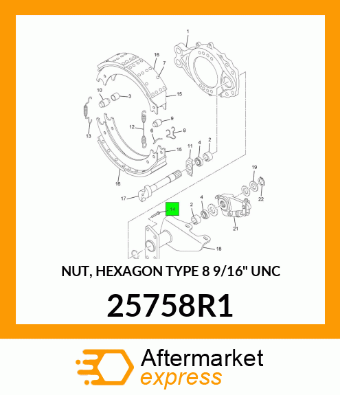 NUT, HEXAGON TYPE 8 9/16" UNC 25758R1