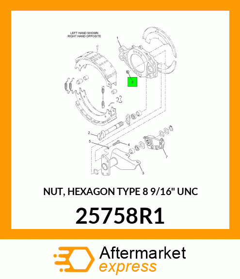 NUT, HEXAGON TYPE 8 9/16" UNC 25758R1