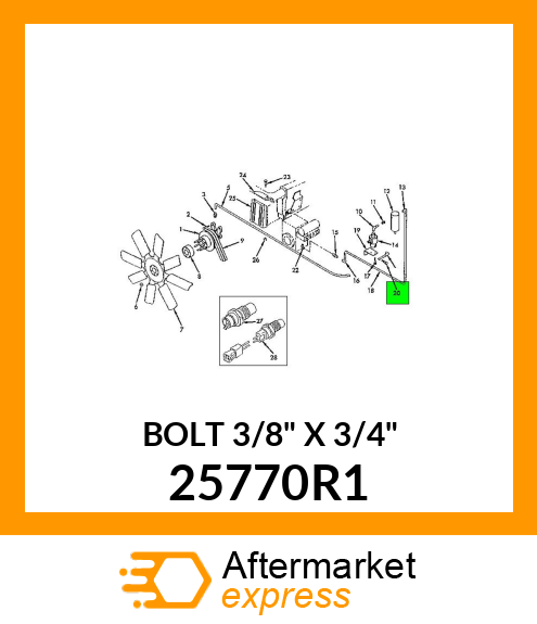 BOLT 3/8" X 3/4" 25770R1