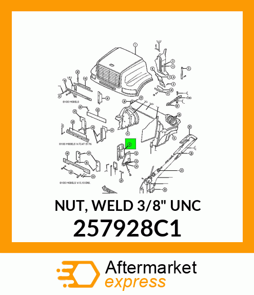 NUT, WELD 3/8" UNC 257928C1