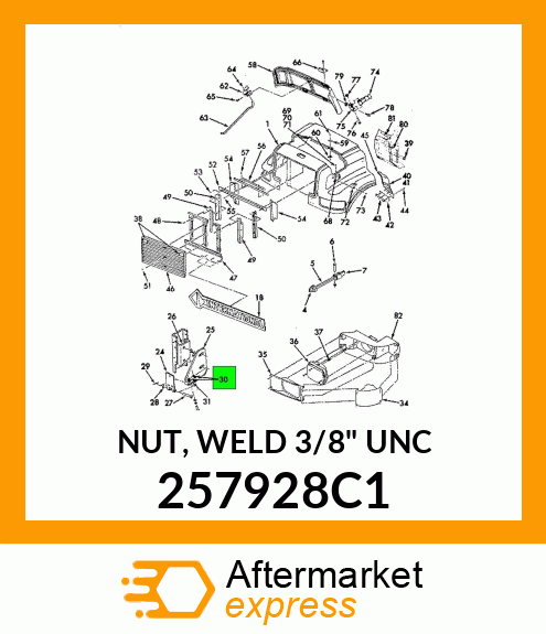 NUT, WELD 3/8" UNC 257928C1