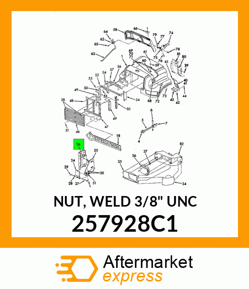 NUT, WELD 3/8" UNC 257928C1