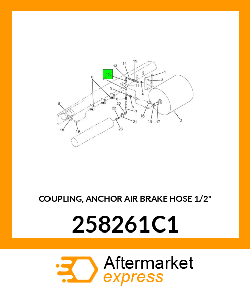 COUPLING, ANCHOR AIR BRAKE HOSE 1/2" 258261C1