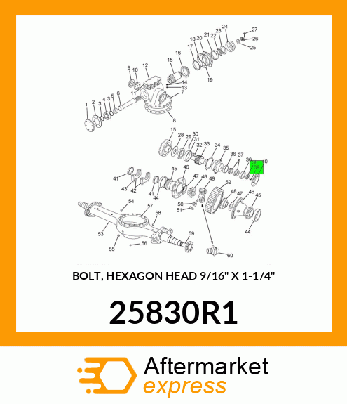 BOLT, HEXAGON HEAD 9/16" X 1-1/4" 25830R1