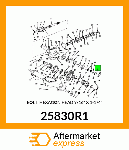 BOLT, HEXAGON HEAD 9/16" X 1-1/4" 25830R1