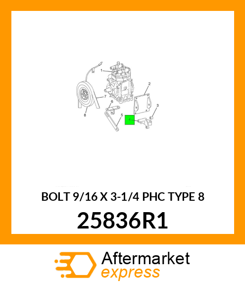 BOLT 9/16 X 3-1/4 PHC TYPE 8 25836R1