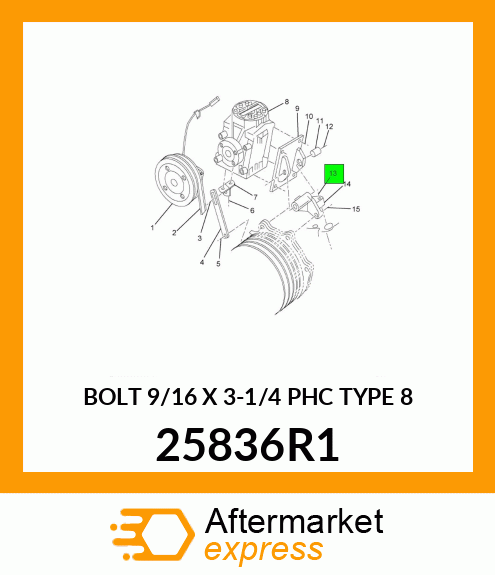 BOLT 9/16 X 3-1/4 PHC TYPE 8 25836R1