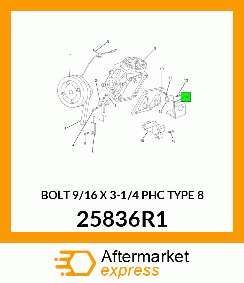 BOLT 9/16 X 3-1/4 PHC TYPE 8 25836R1