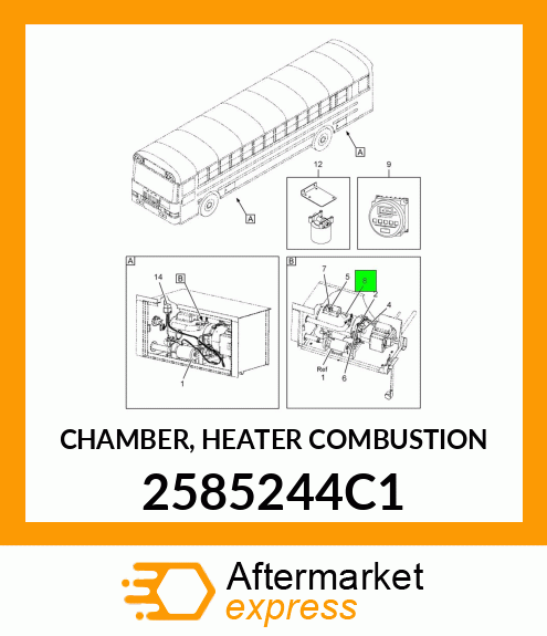 CHAMBER, HEATER COMBUSTION 2585244C1