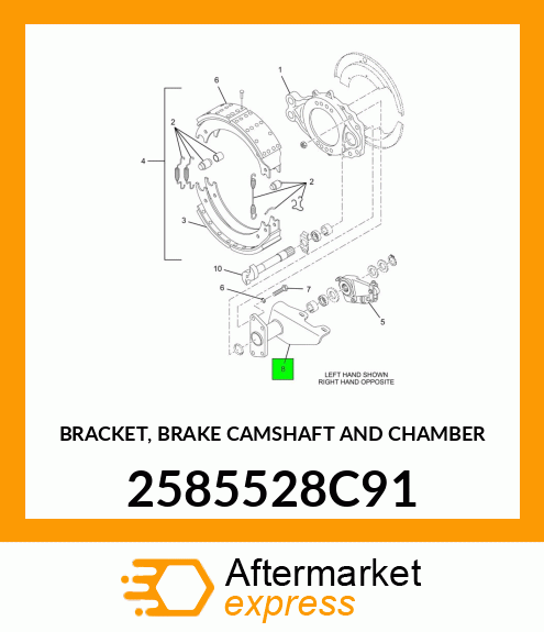 BRACKET, BRAKE CAMSHAFT AND CHAMBER 2585528C91