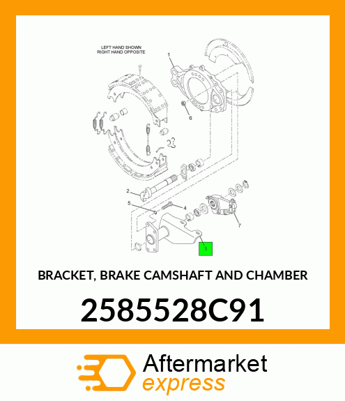 BRACKET, BRAKE CAMSHAFT AND CHAMBER 2585528C91