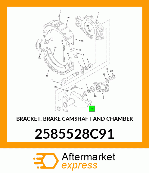 BRACKET, BRAKE CAMSHAFT AND CHAMBER 2585528C91