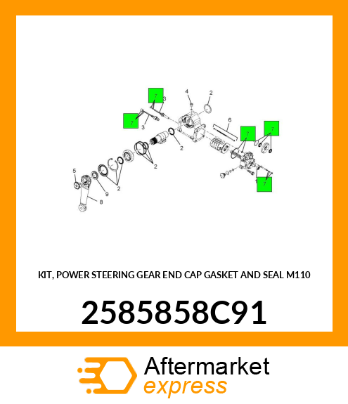 KIT, POWER STEERING GEAR END CAP GASKET AND SEAL M110 2585858C91