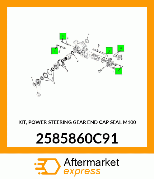 KIT, POWER STEERING GEAR END CAP SEAL M100 2585860C91