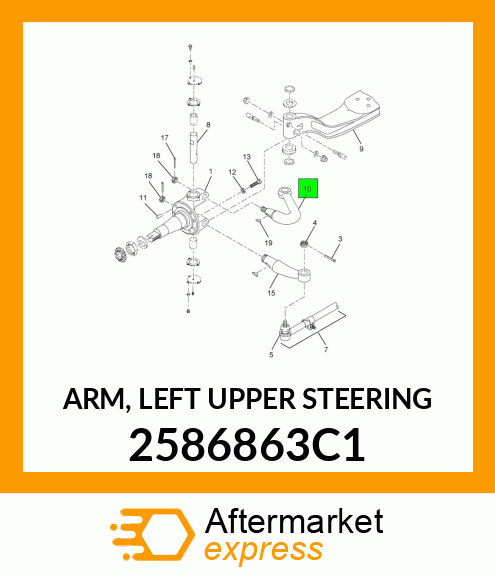 ARM, LEFT UPPER STEERING 2586863C1