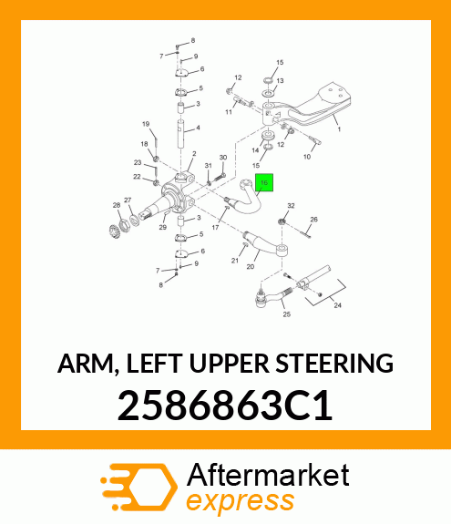 ARM, LEFT UPPER STEERING 2586863C1