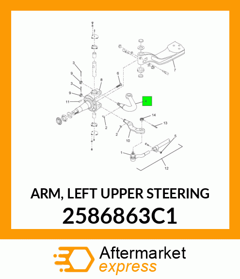 ARM, LEFT UPPER STEERING 2586863C1