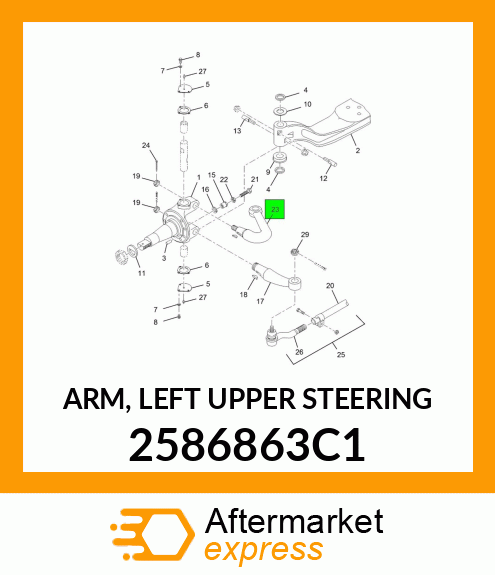 ARM, LEFT UPPER STEERING 2586863C1