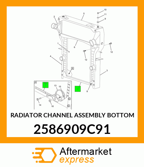 RADIATOR CHANNEL ASSEMBLY BOTTOM 2586909C91