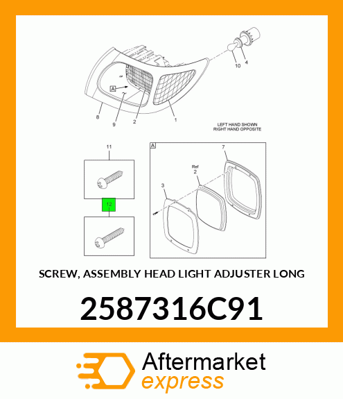 SCREW, ASSEMBLY HEAD LIGHT ADJUSTER LONG 2587316C91