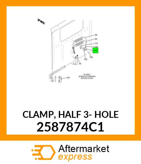 CLAMP, HALF 3- HOLE 2587874C1