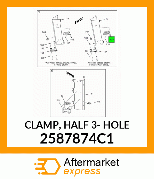 CLAMP, HALF 3- HOLE 2587874C1