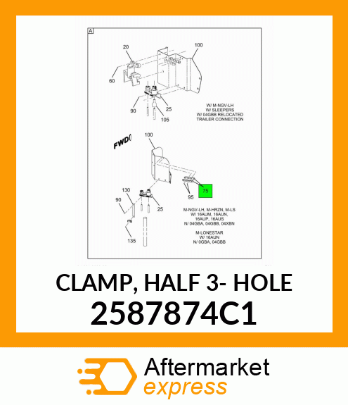 CLAMP, HALF 3- HOLE 2587874C1