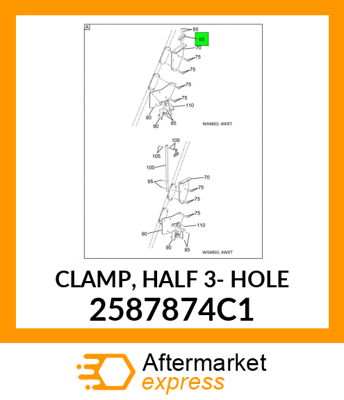 CLAMP, HALF 3- HOLE 2587874C1