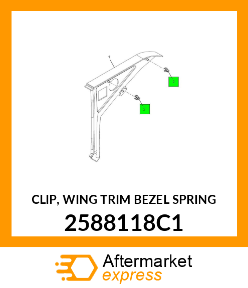 CLIP, WING TRIM BEZEL SPRING 2588118C1