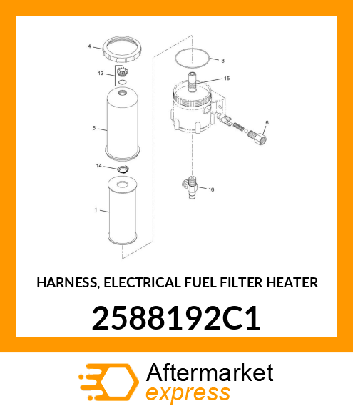 HARNESS, ELECTRICAL FUEL FILTER HEATER 2588192C1