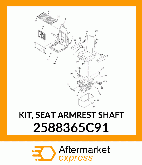 KIT, SEAT ARMREST SHAFT 2588365C91