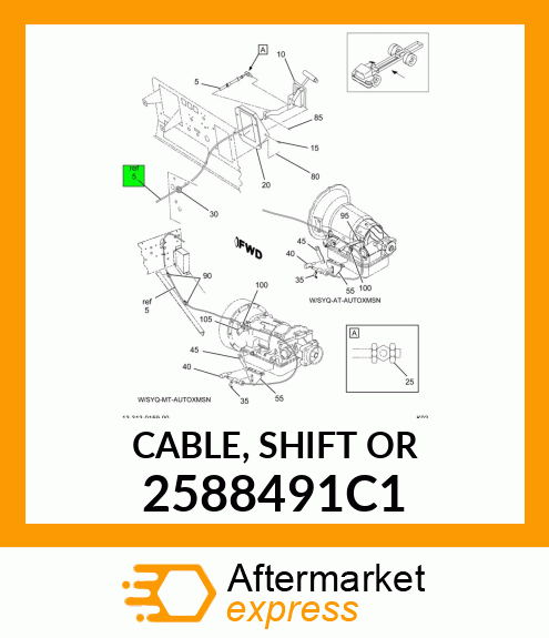 CABLE, SHIFT SELECTOR 2588491C1