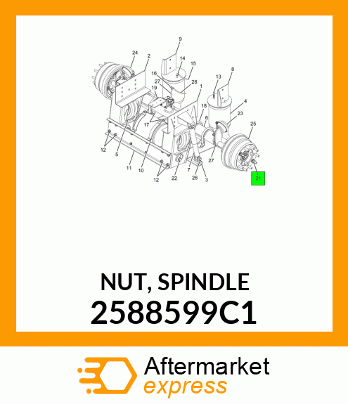 NUT, SPINDLE 2588599C1