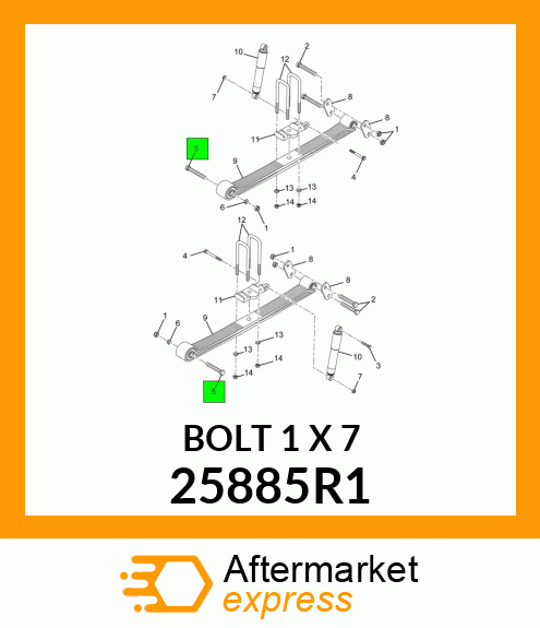 BOLT 1" X 7" 25885R1