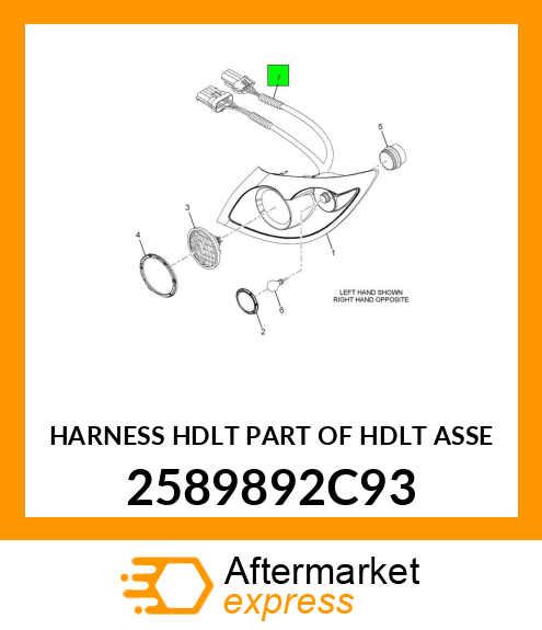 HARNESS HDLT PART OF HDLT ASSE 2589892C93