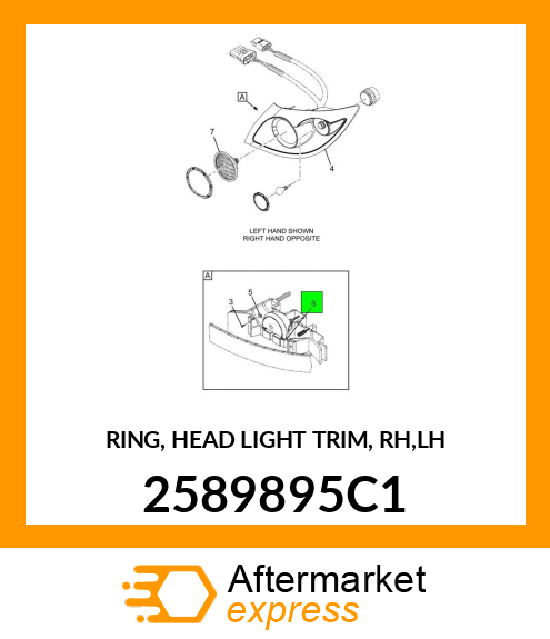 RING, HEAD LIGHT TRIM, RH,LH 2589895C1