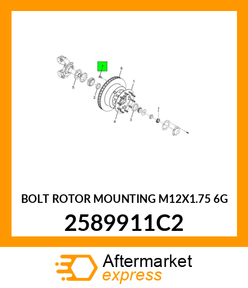 BOLT ROTOR MOUNTING M12X1.75 6G 2589911C2