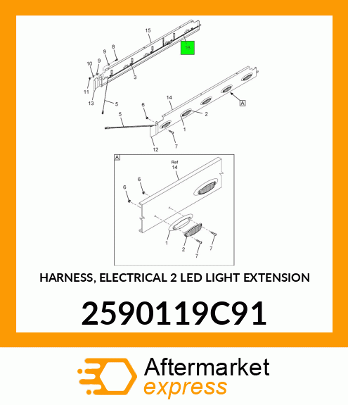 HARNESS, ELECTRICAL 2 LED LIGHT EXTENSION 2590119C91