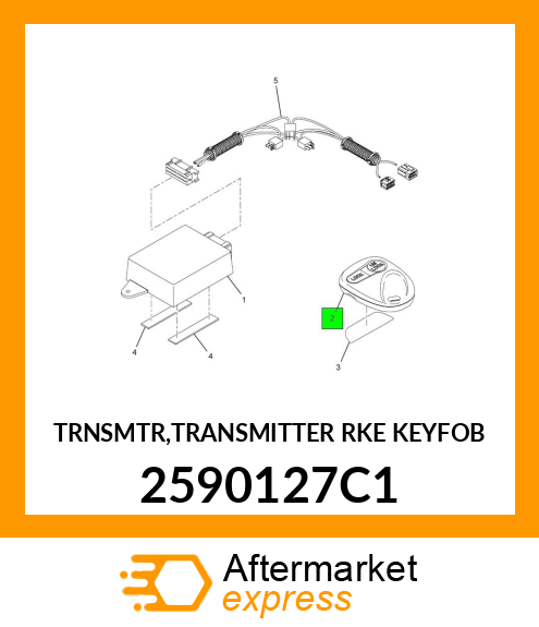 TRNSMTR,TRANSMITTER RKE KEYFOB 2590127C1