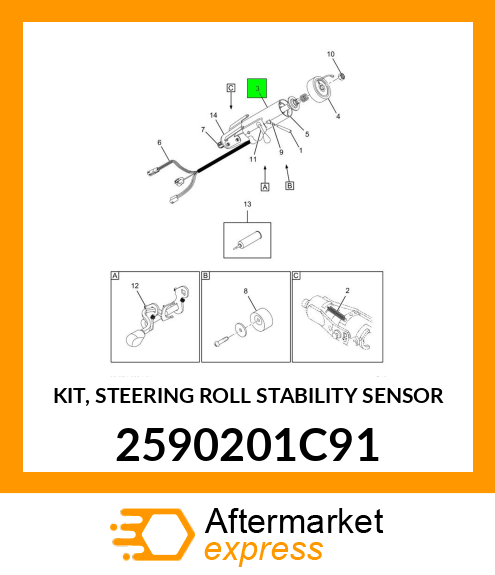 KIT, STEERING ROLL STABILITY SENSOR 2590201C91