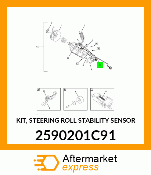 KIT, STEERING ROLL STABILITY SENSOR 2590201C91