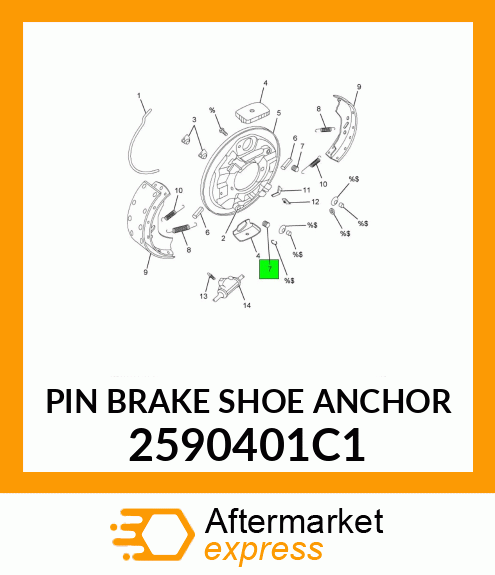 PIN BRAKE SHOE ANCHOR 2590401C1