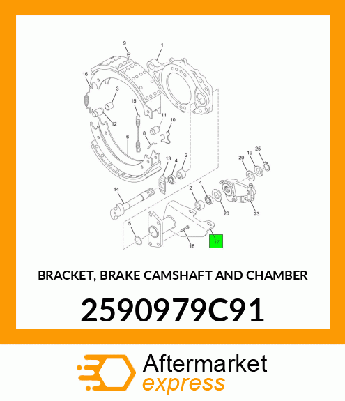 BRACKET, BRAKE CAMSHAFT AND CHAMBER 2590979C91