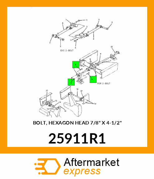 BOLT, HEXAGON HEAD 7/8" X 4-1/2" 25911R1