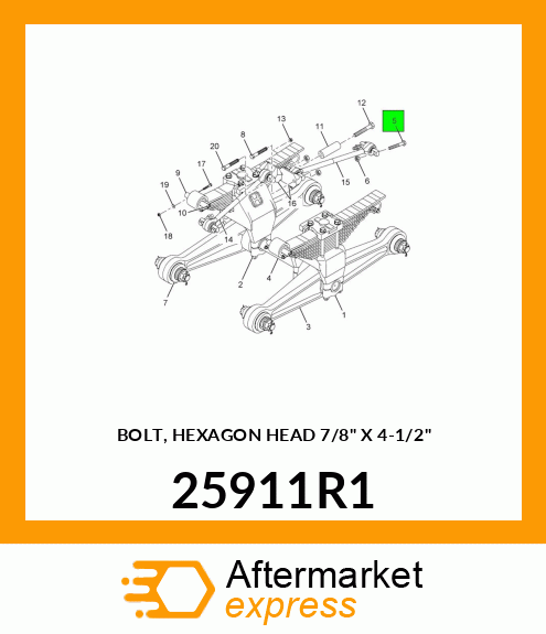 BOLT, HEXAGON HEAD 7/8" X 4-1/2" 25911R1