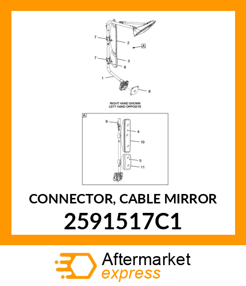 CONNECTOR, CABLE MIRROR 2591517C1