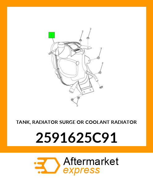 TANK, RADIATOR SURGE OR COOLANT RADIATOR 2591625C91