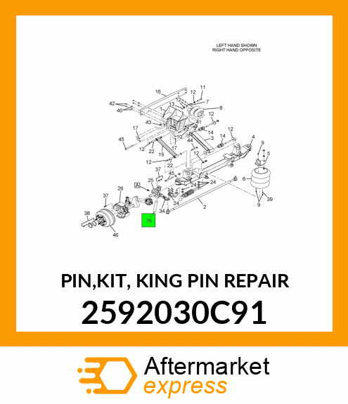 PIN,KIT, KING PIN REPAIR 2592030C91